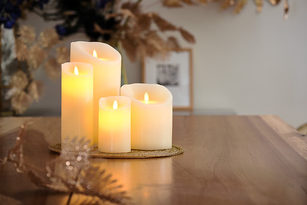 Oplaadbare LED wax kaars met bewegende vlam D 7,5 X 10 CM - warm wit – afbeelding 4