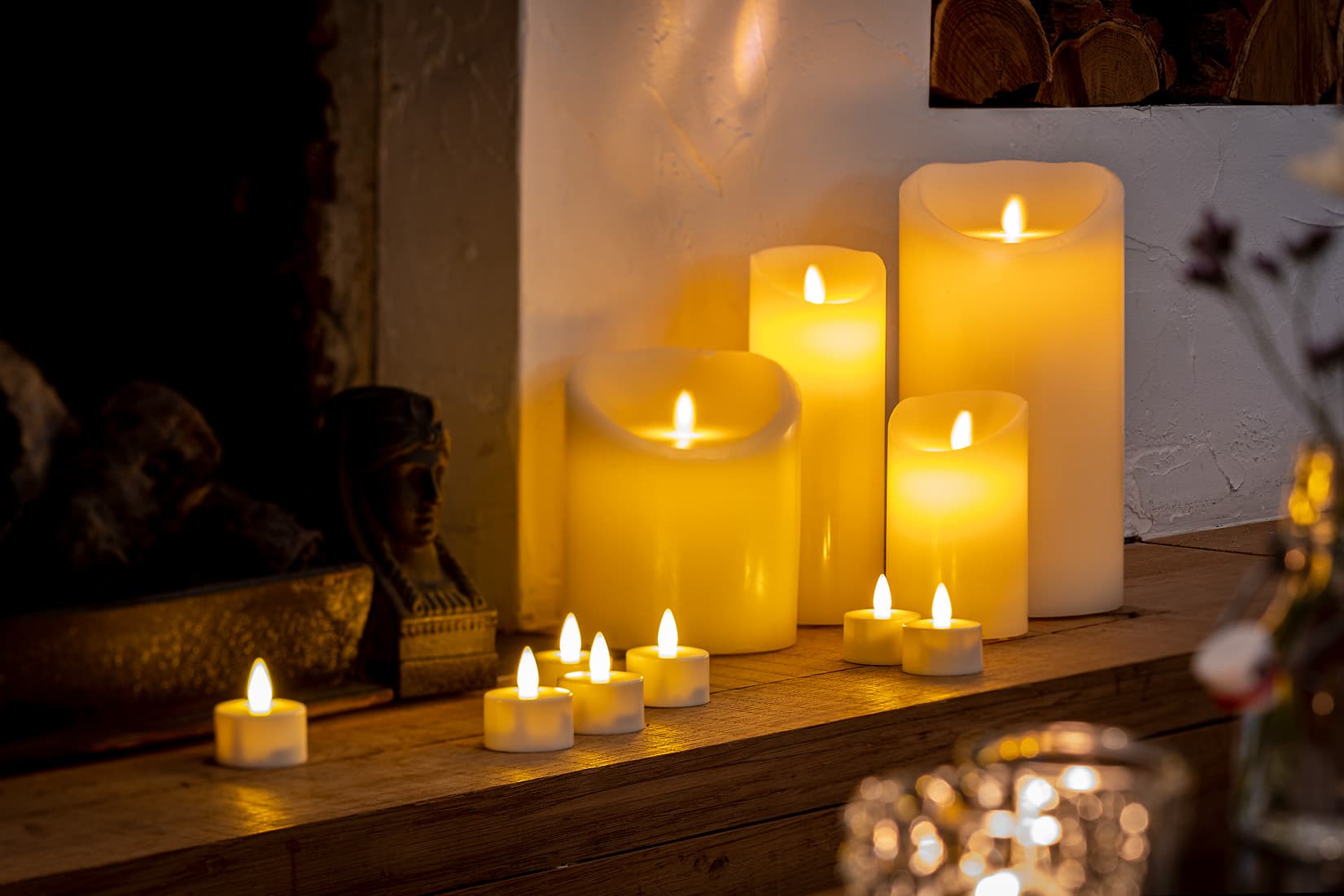 Oplaadbare LED wax kaars met bewegende vlam D 7,5 X 12,5 CM - warm wit – afbeelding 6