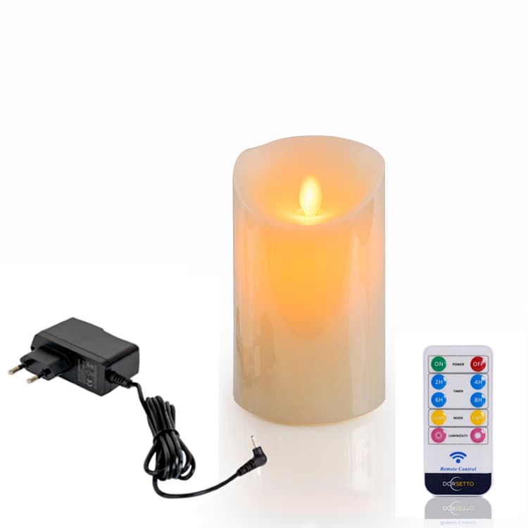 Oplaadbare LED wax kaars met bewegende vlam D 7,5 X 12,5 CM - warm wit – afbeelding 1