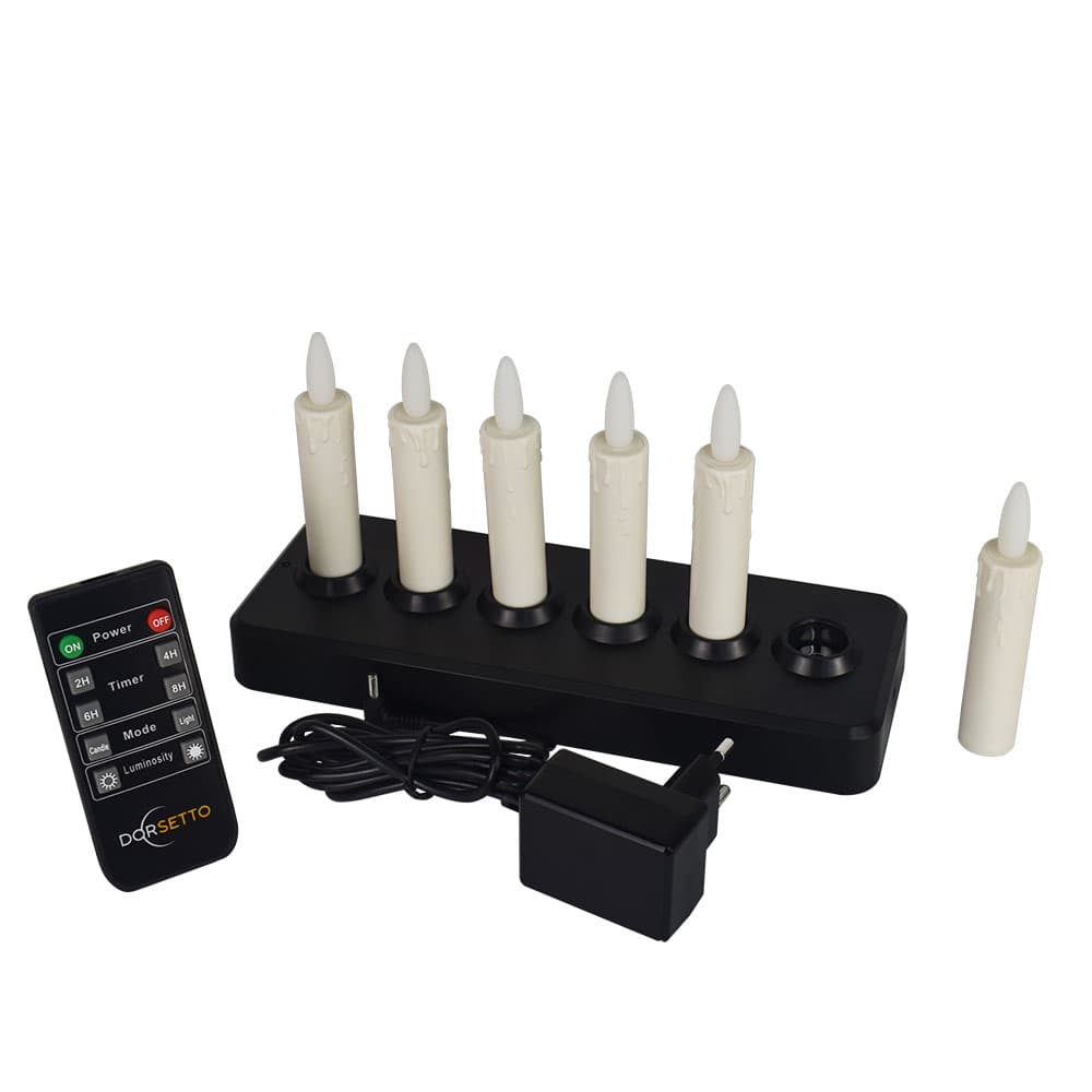 LED dinerkaars oplaadbaar 97mm 130 uur warm wit 6 stuks met afstandsbediening – afbeelding 5