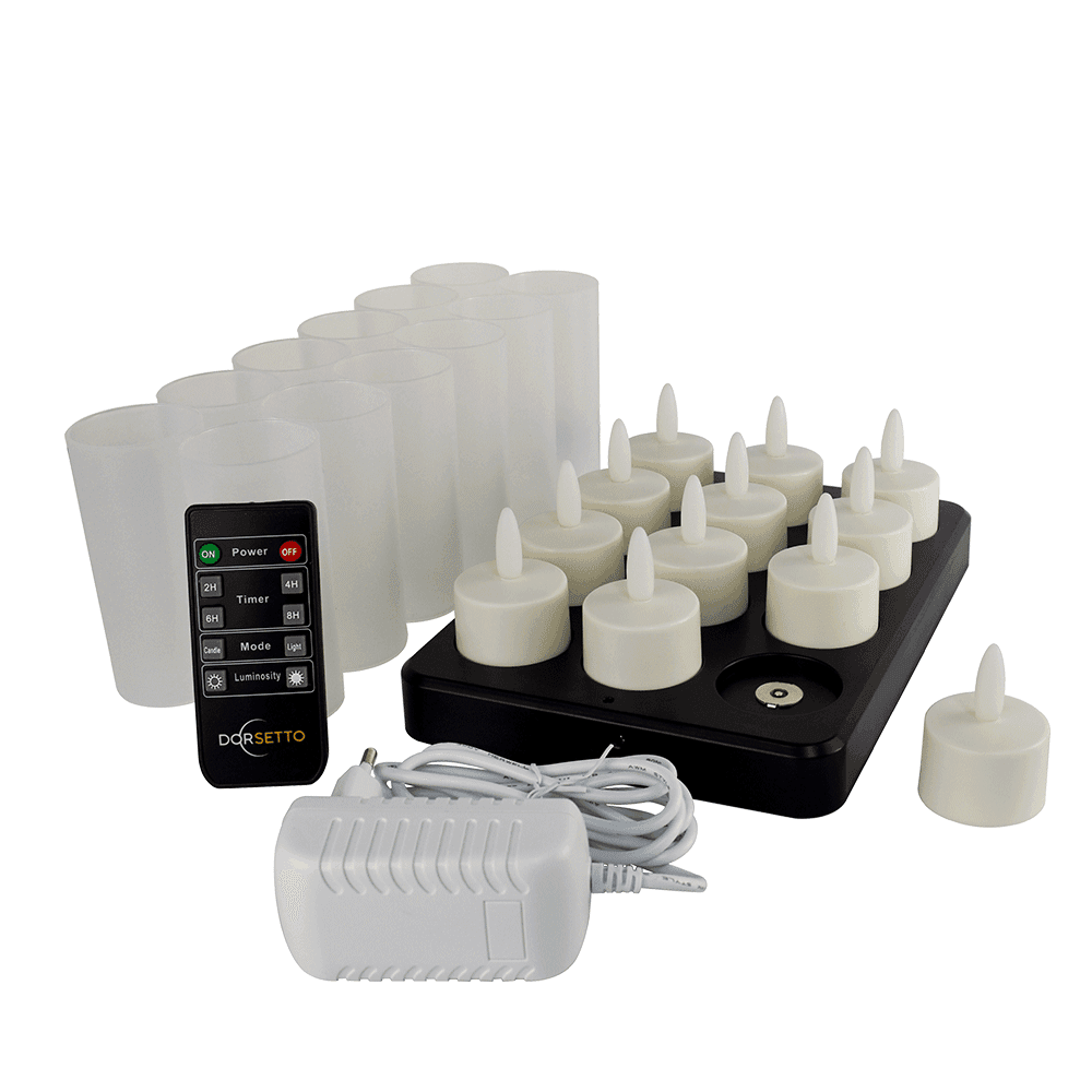 LED-Waxine/theelichtjes waterdicht oplaadbaar brandtijd 175 uur warm wit (12 stuks) met afstandsbediening – afbeelding 20