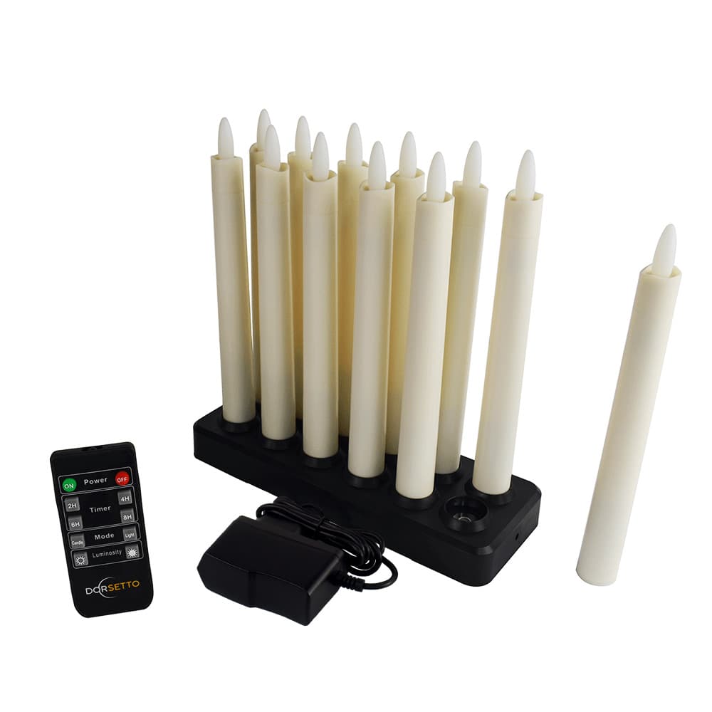 Dinerkaars 197mm LED DORSETTO oplaadbaar 130 uur warm wit 12 stuks met afstandsbediening – afbeelding 11