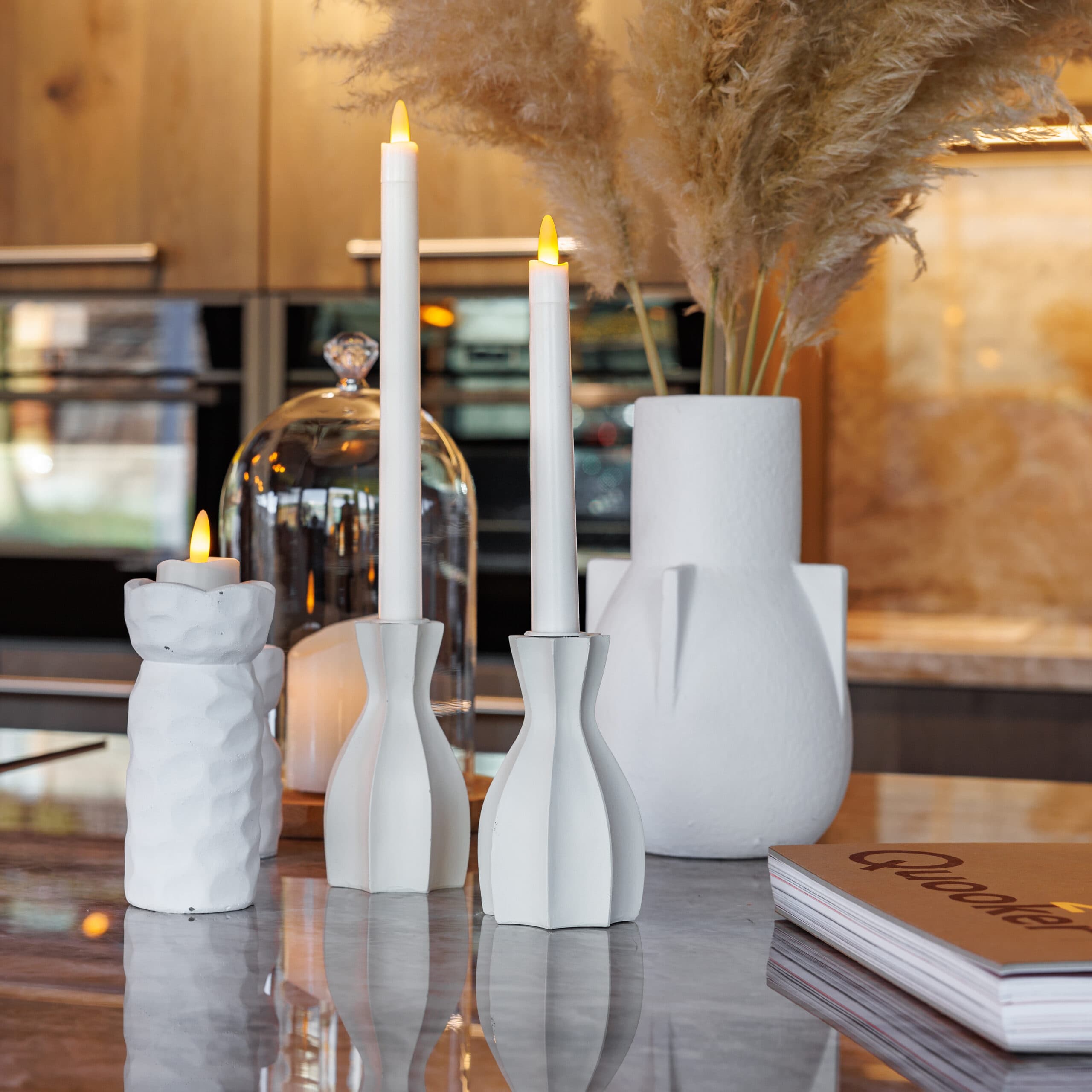 Oplaadbare LED dinerkaarsen 197mm 130 uur warm wit 6 stuks met afstandsbediening – afbeelding 3