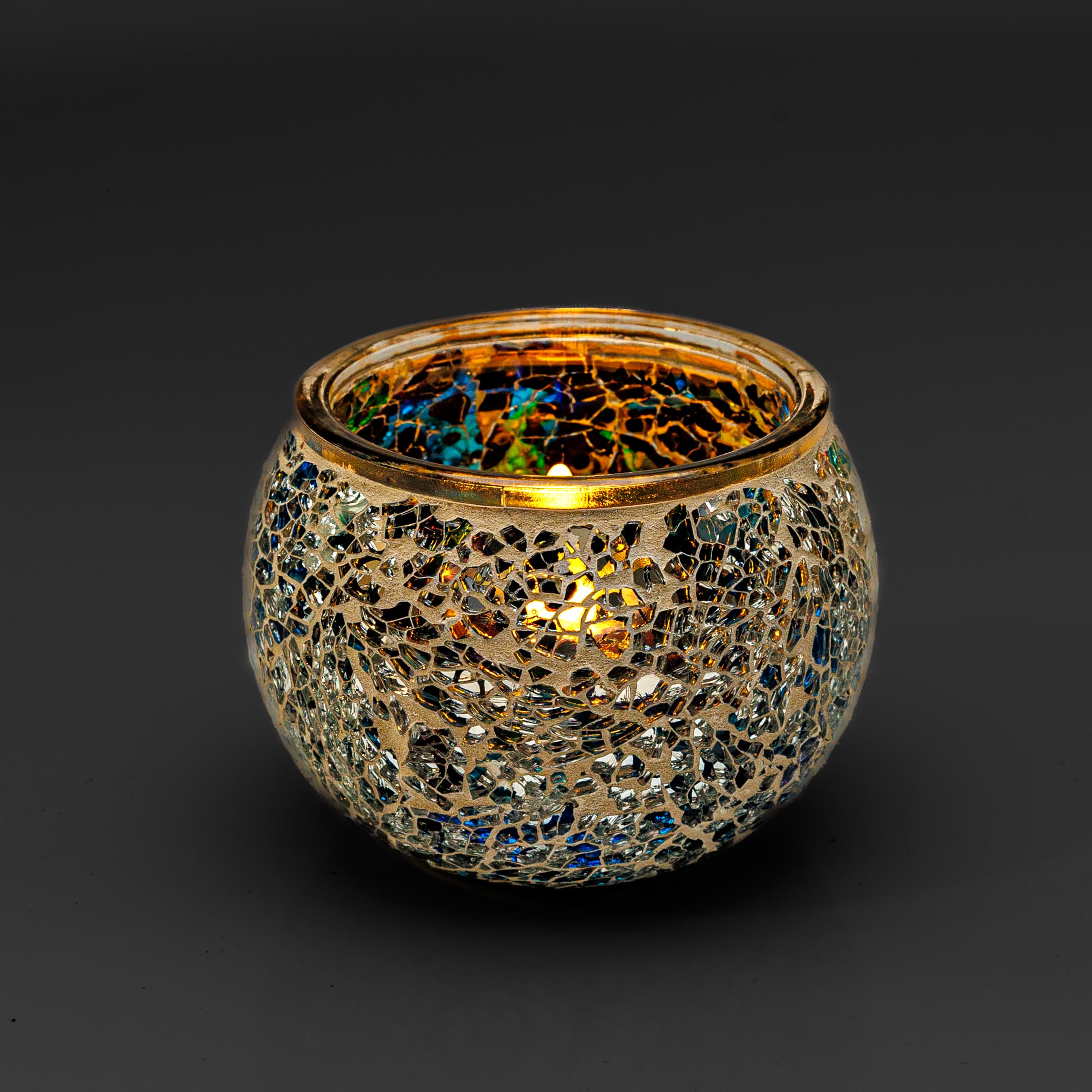 Waxinelichthouder 9 CM Dorsetto mozaïek multicolor – afbeelding 3