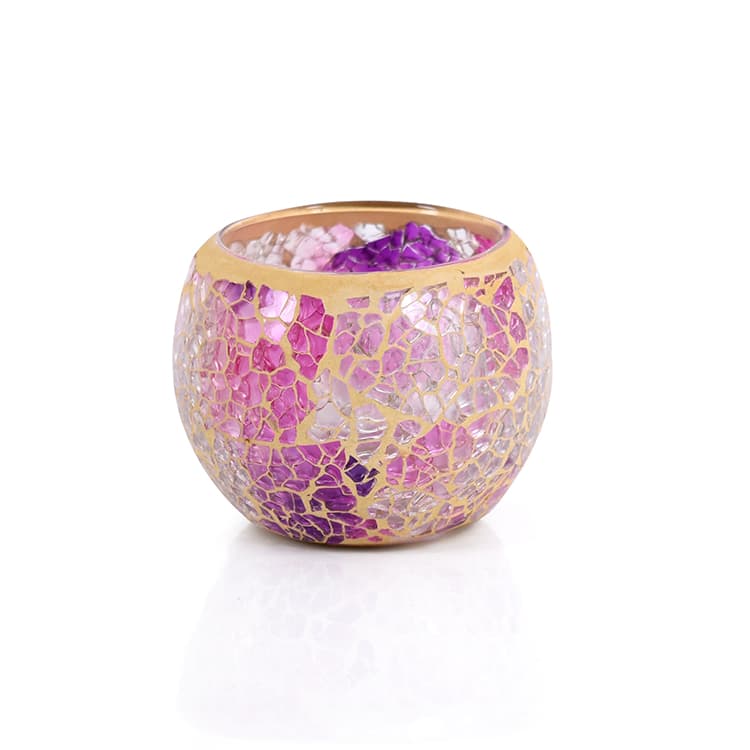Waxinelichthouder 8,5 CM Dorsetto mozaïek rose – afbeelding 1