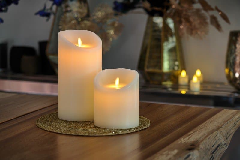 Oplaadbare LED wax kaars D12,5 X H25 CM – afbeelding 2