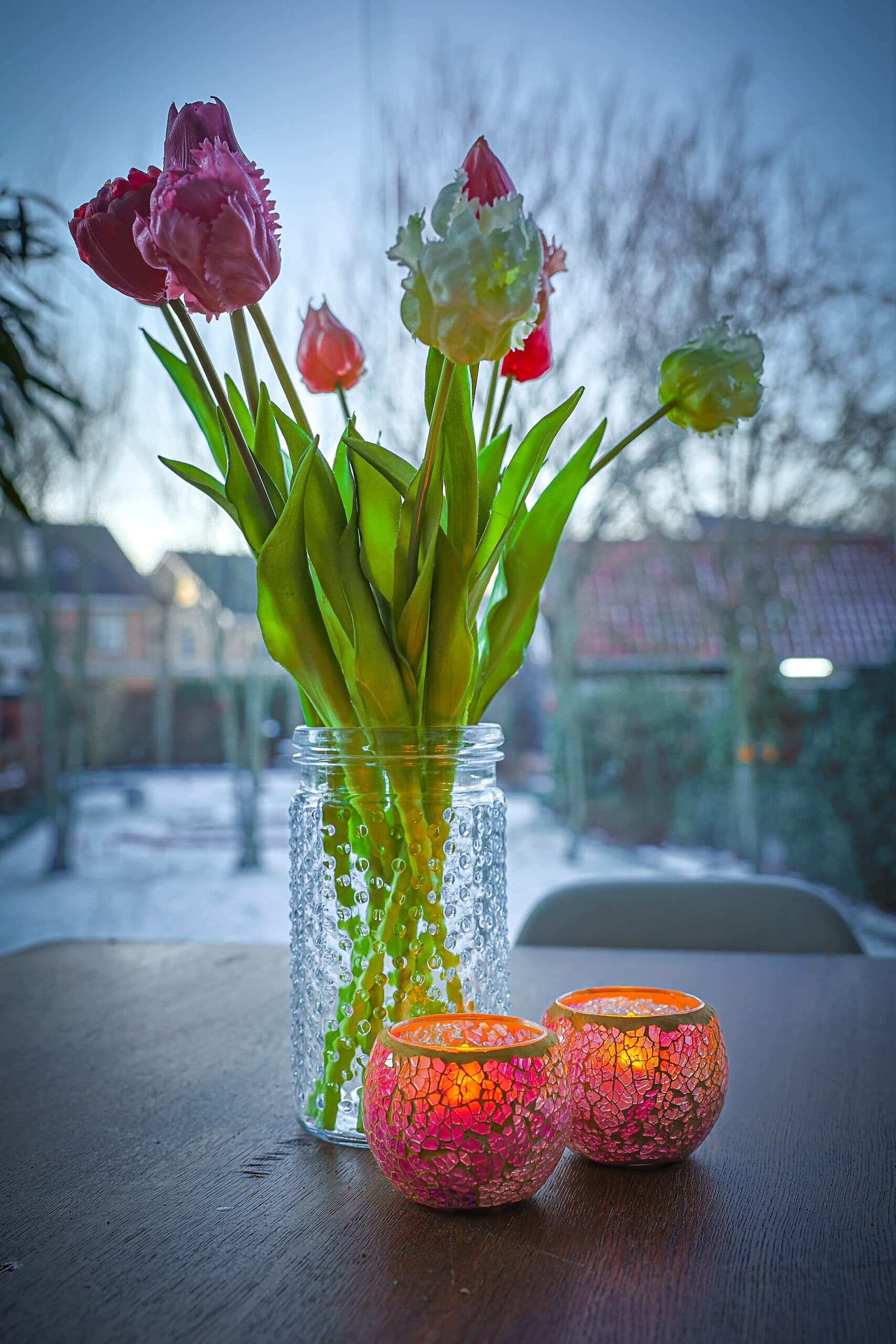 Waxinelichthouder 8,5 CM Dorsetto mozaïek rose – afbeelding 4