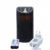 Vlamloze LED wax kaars zwart met moving vlam D7,5 X H15 CM met afstandsbediening