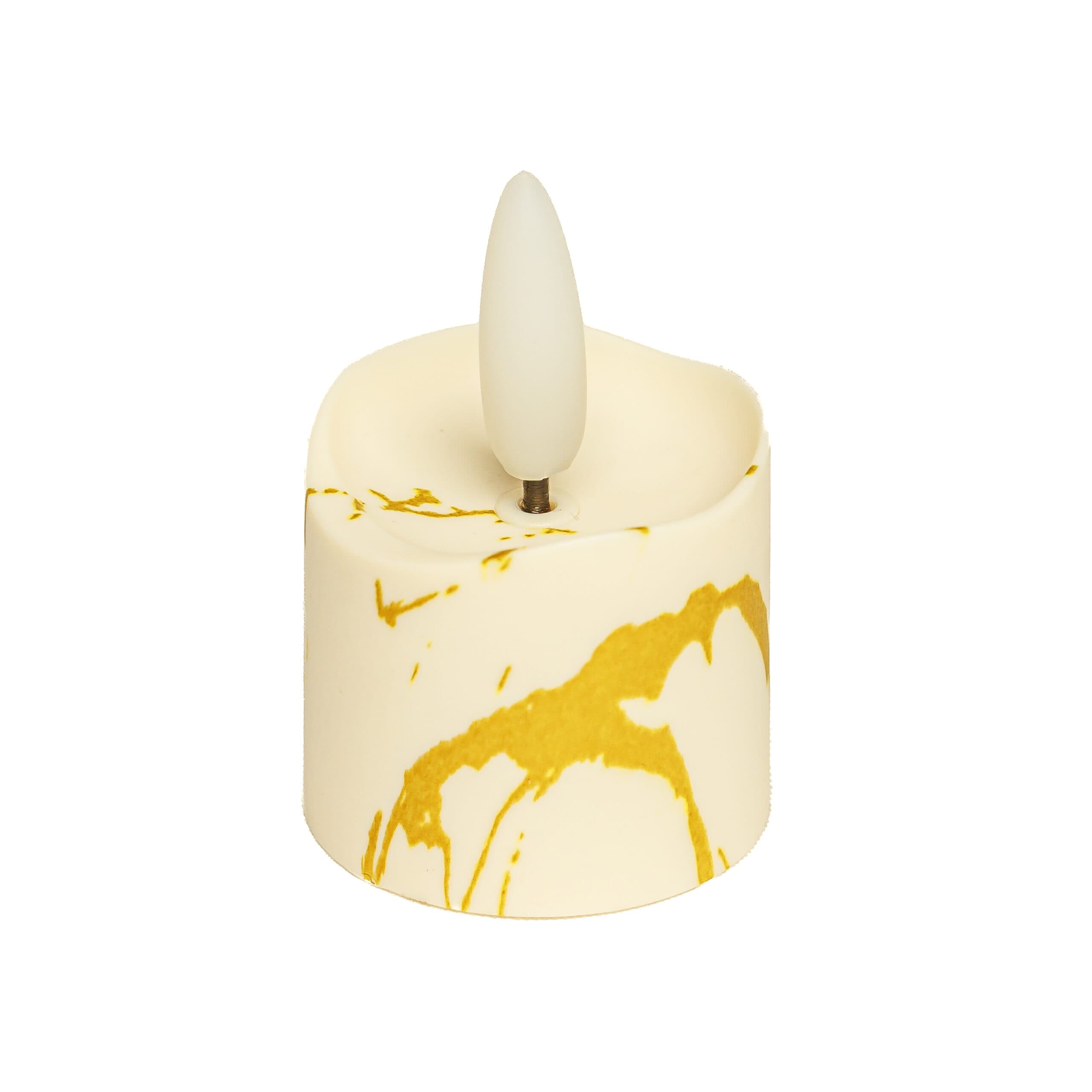 LED theelichtje 3D oplaadbaar 175 uur - marmer goud look