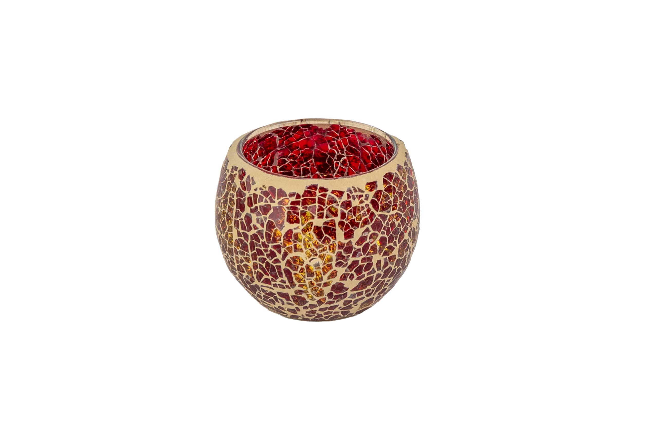 Waxinelichthouder 8,5 CM Dorsetto mozaïek rood