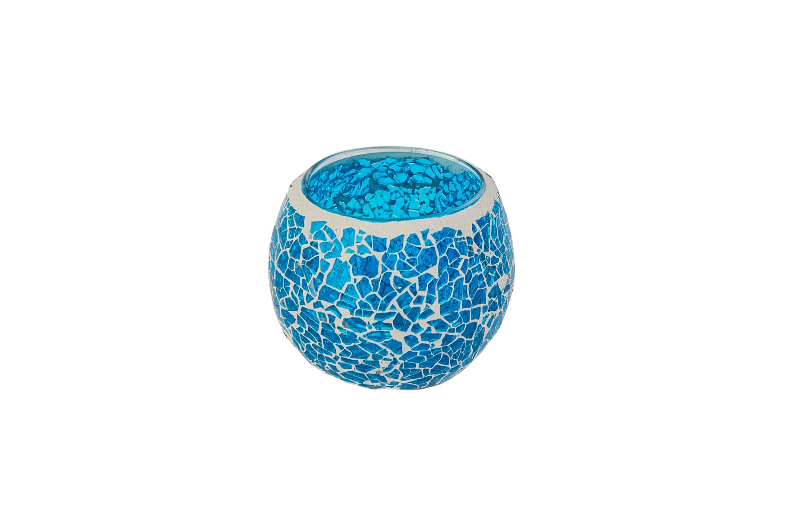 Waxinelichthouder 8,5 CM Dorsetto mozaïek blauw