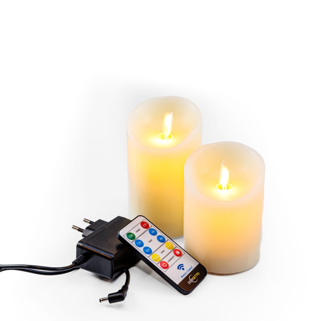 LED kleine wax kaarsen set 2 kaarsen DORSETTO